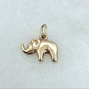 10K Yellow Gold Puffed Elephant Pendant Charm .38g 5/8" - New, great gift